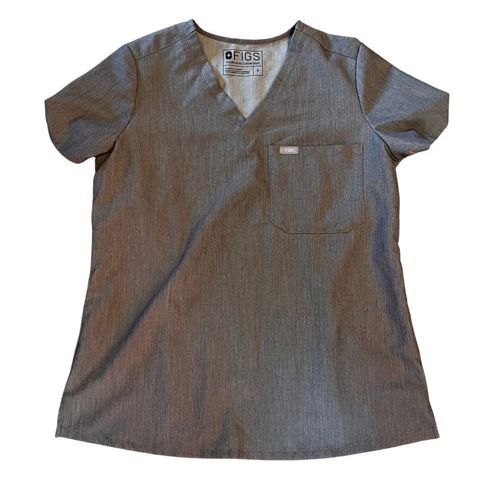 Figs Women's Technical Collection Gray Scrub Top. Size Small
